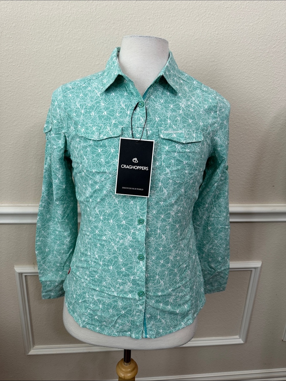 Craghoppers NOSILIFE ADVENTURE LONG SLEEVE SHIRT - SeaBreeze Prt